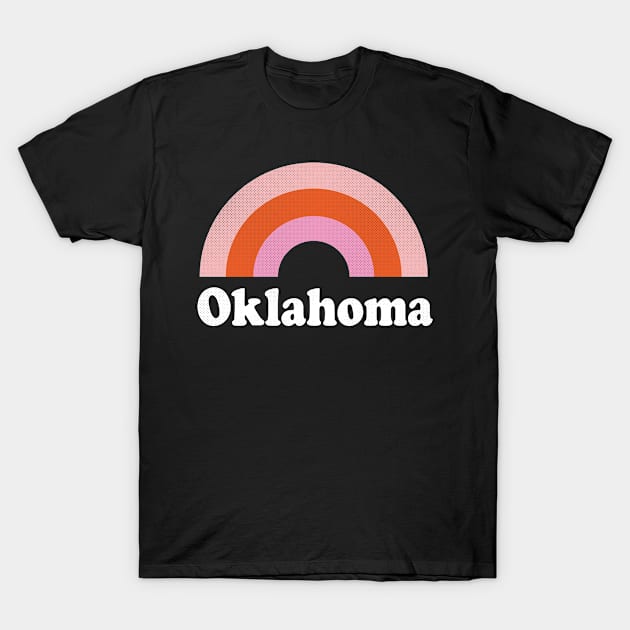 Oklahoma City, Oklahoma - OK Retro Rainbow and Text T-Shirt by thepatriotshop